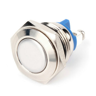 Botão chave switch Push Button interruptor em aço INOX 16mm (Formamato: redondo ou plano)