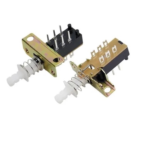chave com trava 6 terminais switch push button 2593