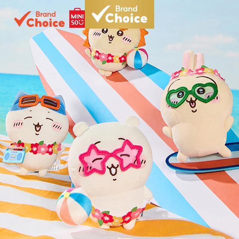 MINISO  chiikawa guirlanda de flores de verão série - bonecos de pelúcia hachiware caprichosos 14cm x 20cm