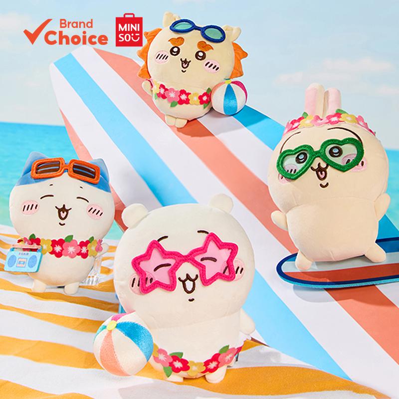 MINISO Chiikawa Série Des De Guirlanda De Flores De Verão-Bonecos De Pelúcia Hachiware Caprichosos 14 Cm x 20