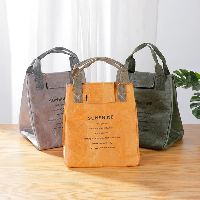 1pcs Paper Lunch Bag Waterproof Insulation Bag Lengthen and Thicken Aluminum FoilHandbag Office Worker Student Lunch Bag