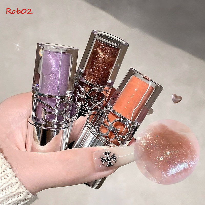 [Rob] Gege Bear Water Glow Plumping Lip Gloss Hidratante Espelho-Acabamento De Vidro Fino Brilho Lábios