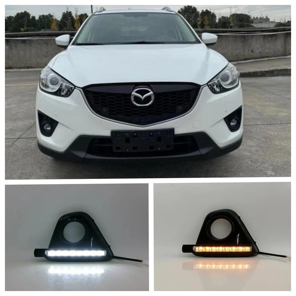 LED DRL Para Mazda CX5 Luzes Diurnas 2012 2013 2014 2015 Lâmpada De Luz Do Dia À Prova Dwaterproof Água Com Sinal De Gir