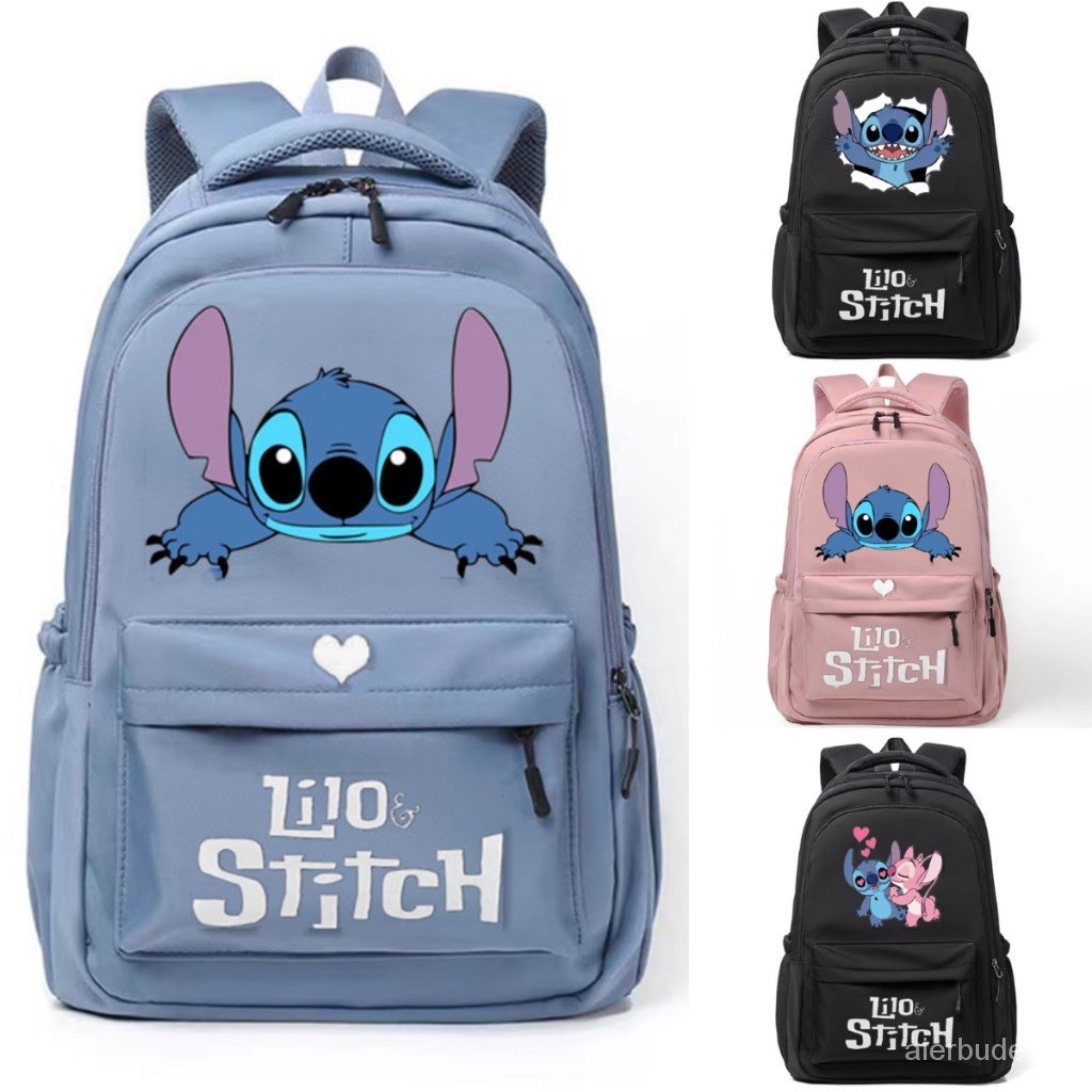 Mochila Escolar Feminina De Grande Capacidade STITCH Para Meninas E Meninos/Bolsa De Computador Estudantes Do Ensino Méd