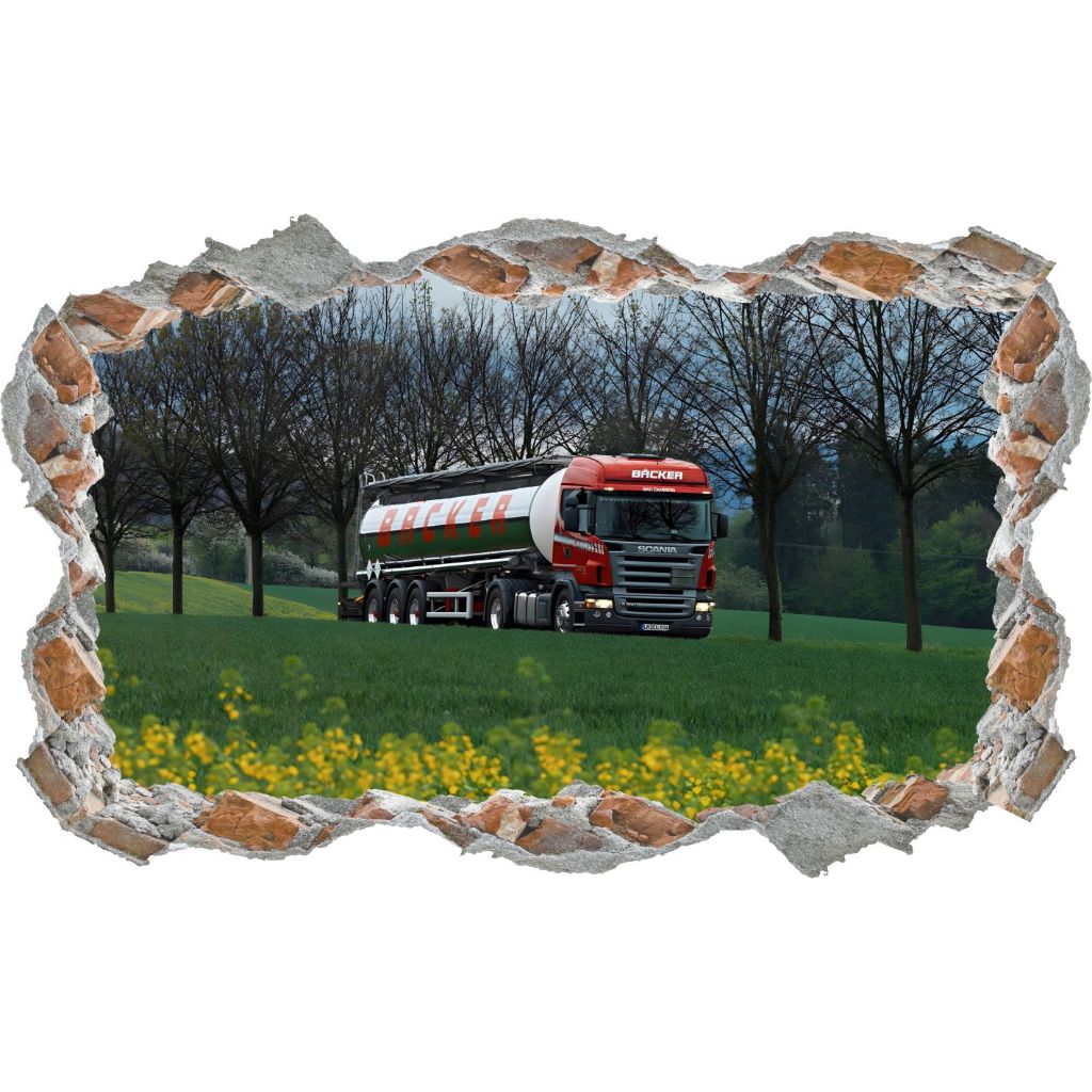 Adesivo Parede Quebrada Decoração Caminhão Scania Truck