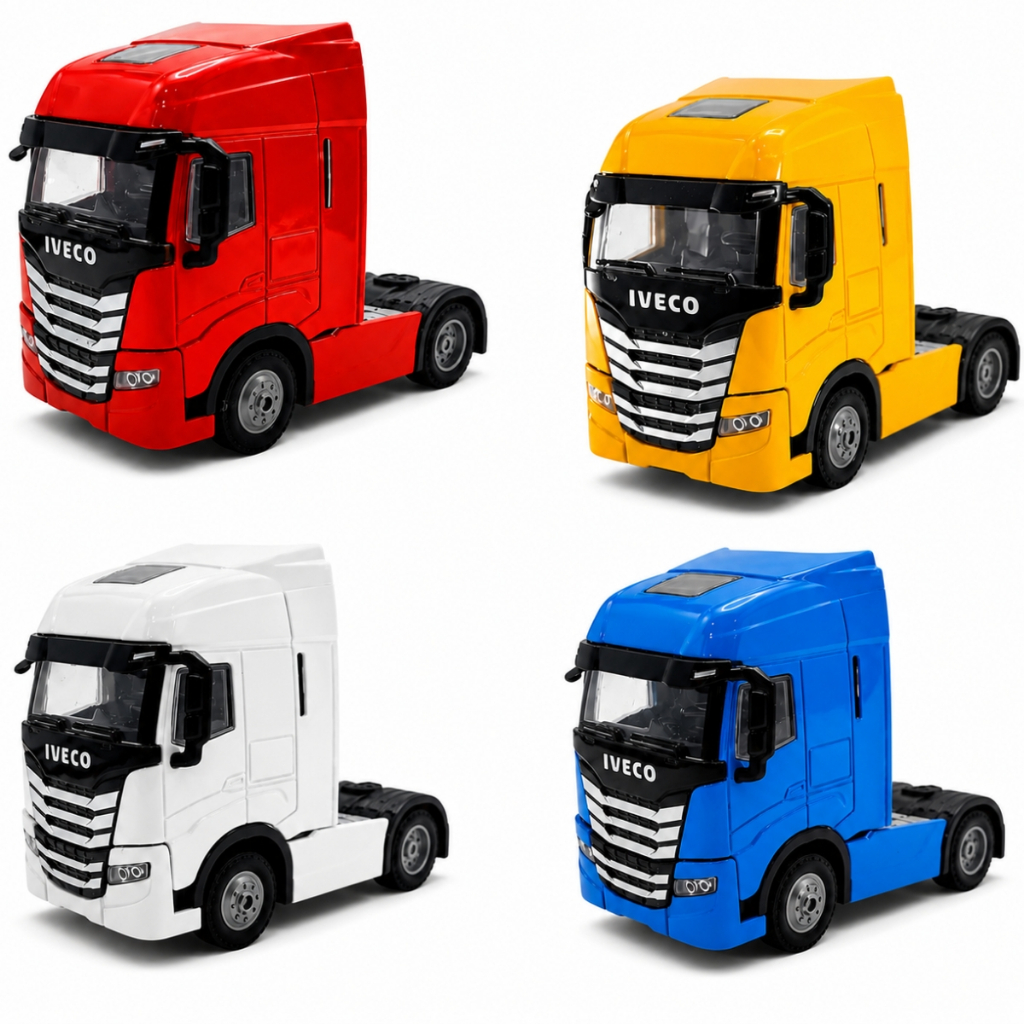 Miniatura Carreta Iveco S-Way Truck De Metal Rodas Fricção