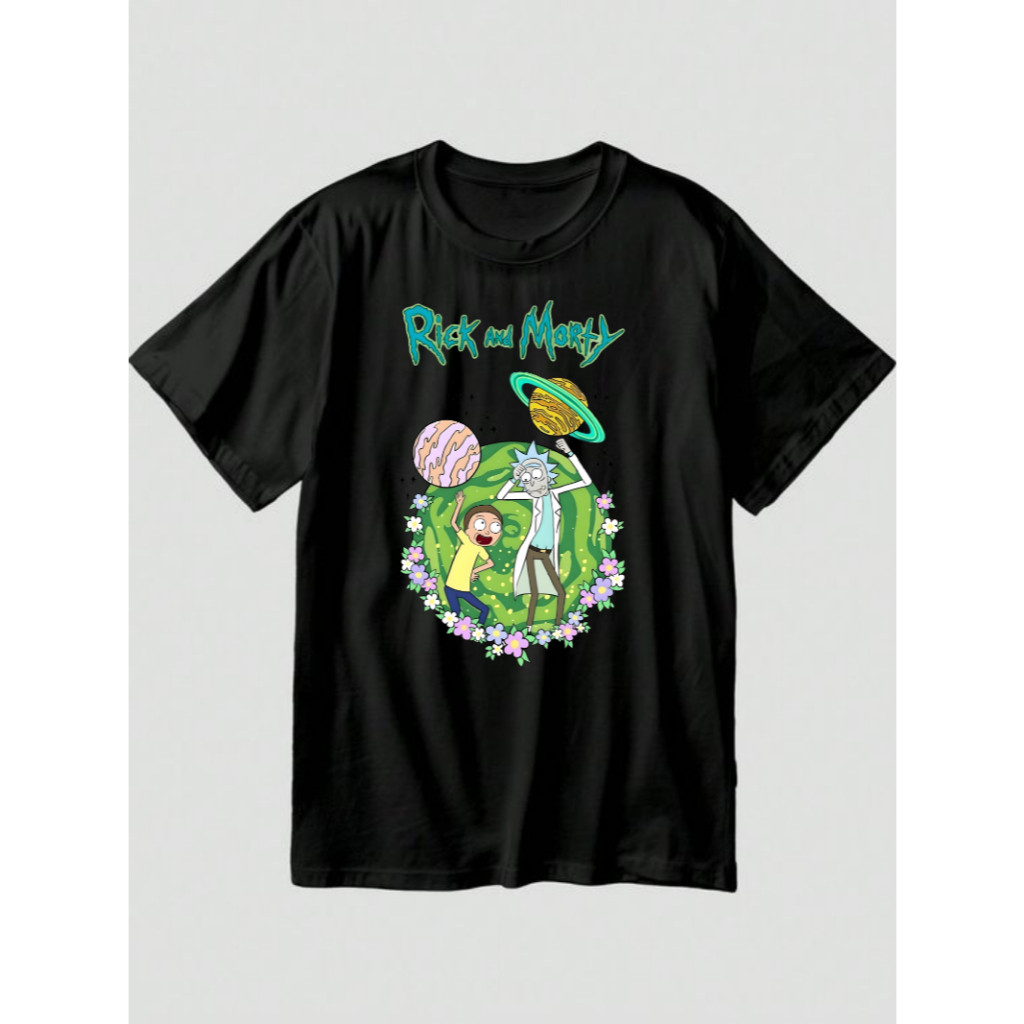 Camiseta Rick and Morty Adulto e Infantil Desenho Anime Série Camisa Coloridas Algodão Algodão Feminina Unissex 2