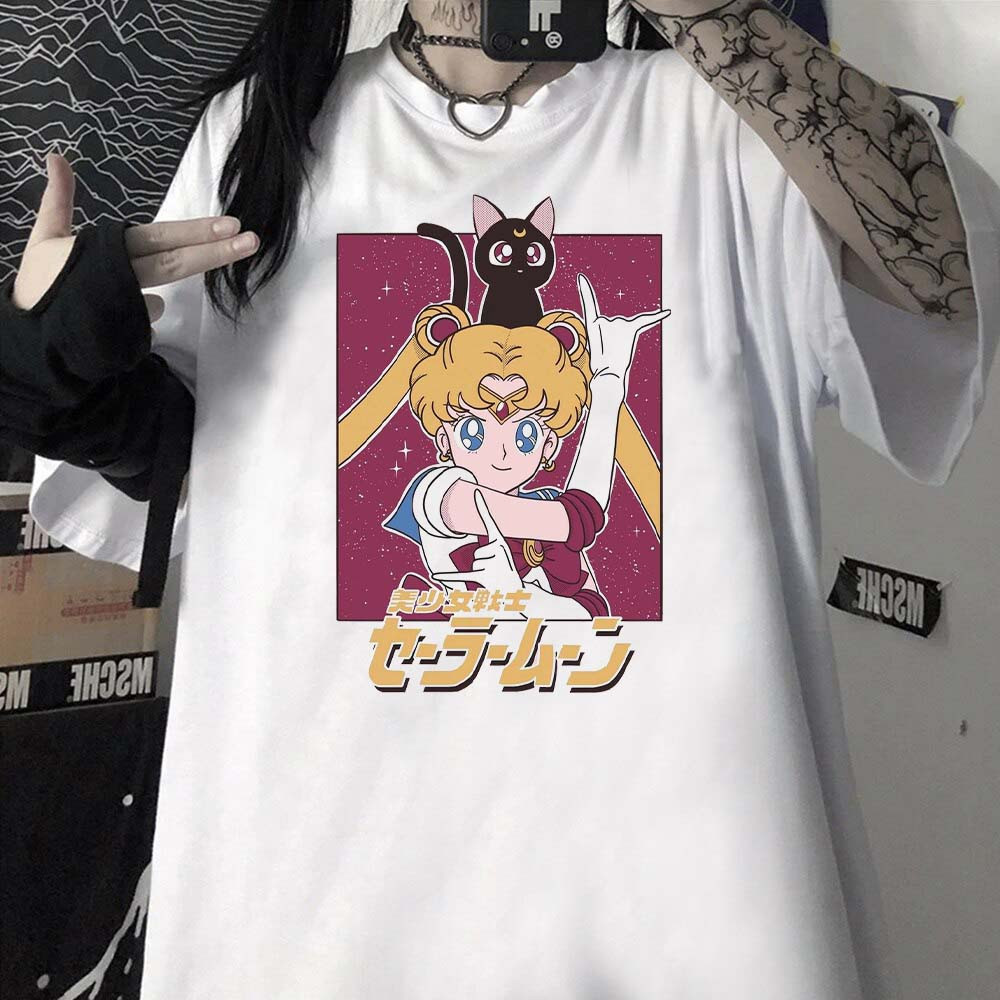 Camiseta Oversized Masculina Feminina T-shirt Sailor Moon colorida Anime PARTE 2 GEEK Unissex