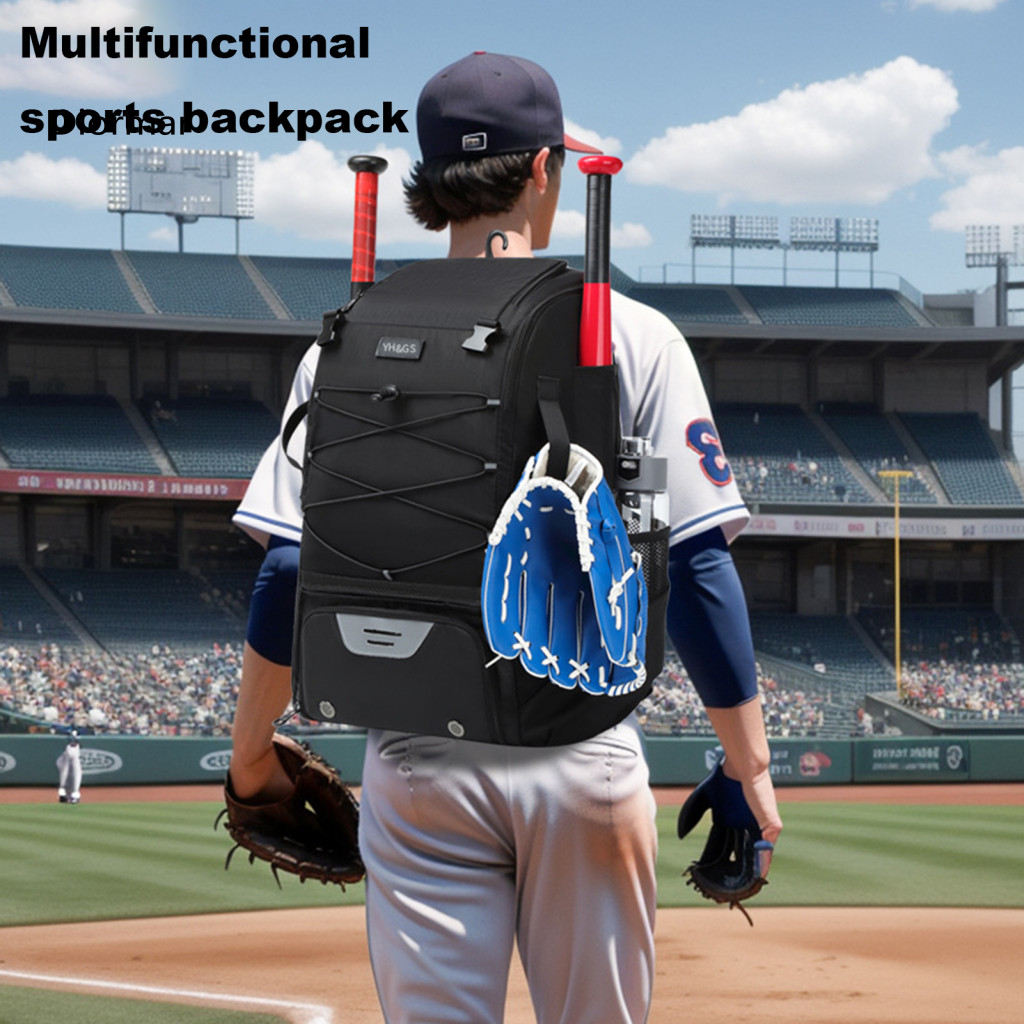 Baseball Bag with Shoe Compartment Bat Compartments Durable Oxford Backpack Zipper Design for Outdoor for Southeast