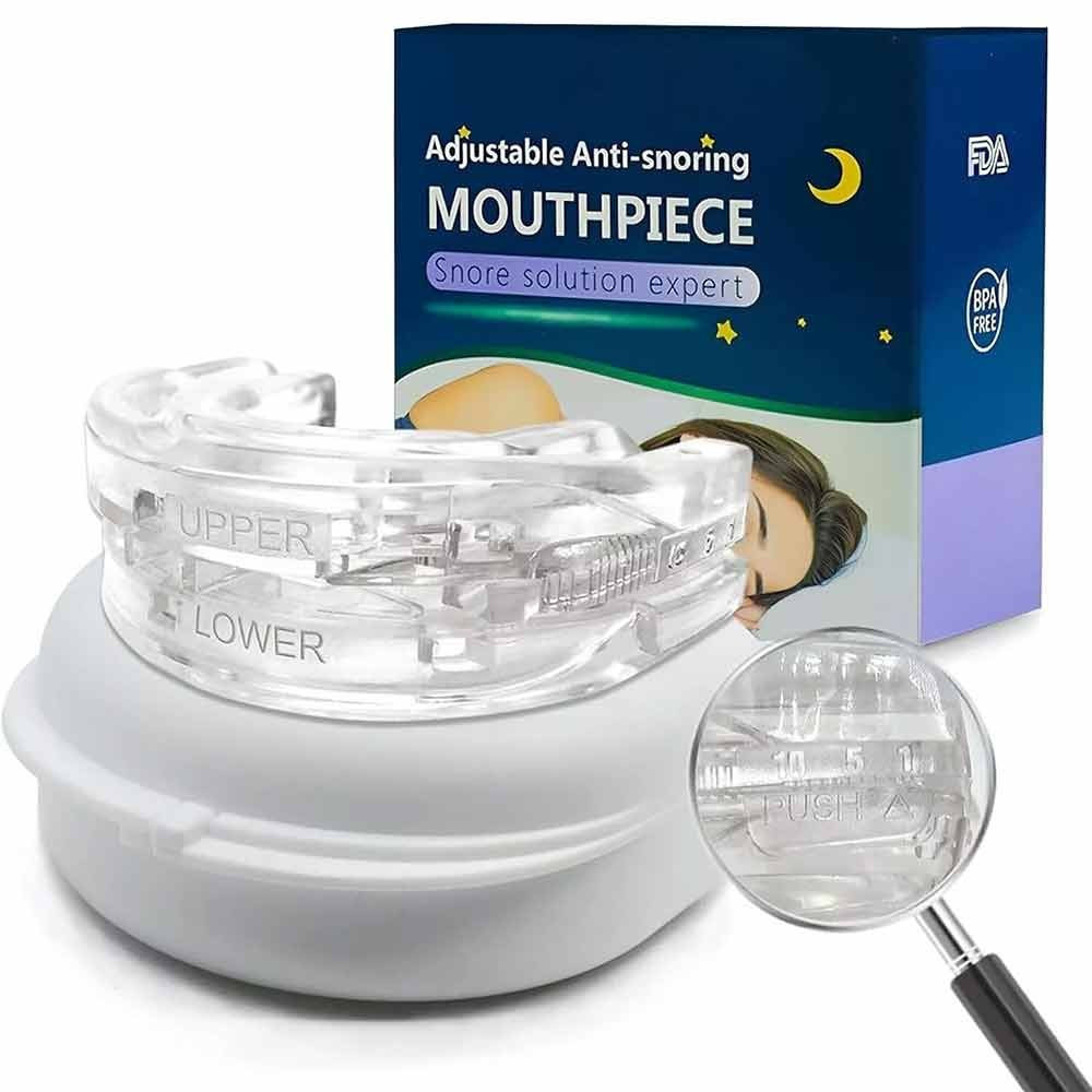 Anti Snoring Device Mouthpiece, Reusable Adjustable Silicone Mouth Guard