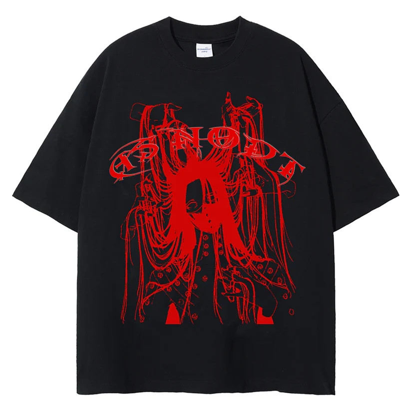 Camiseta Unissex Oversized Plus Size Feminina Masculina Cartoon Anime T-Shirt Streetwear  Blusa Unissex