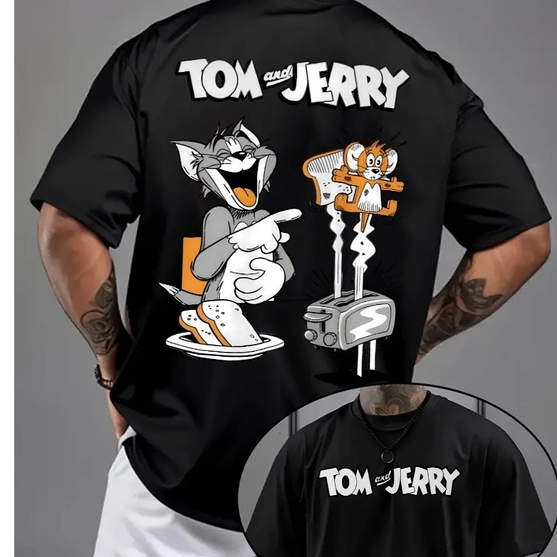 Camiseta estampa  Jerry e Tom Camiseta Basica 100% Algodão Blusa Premium Casual