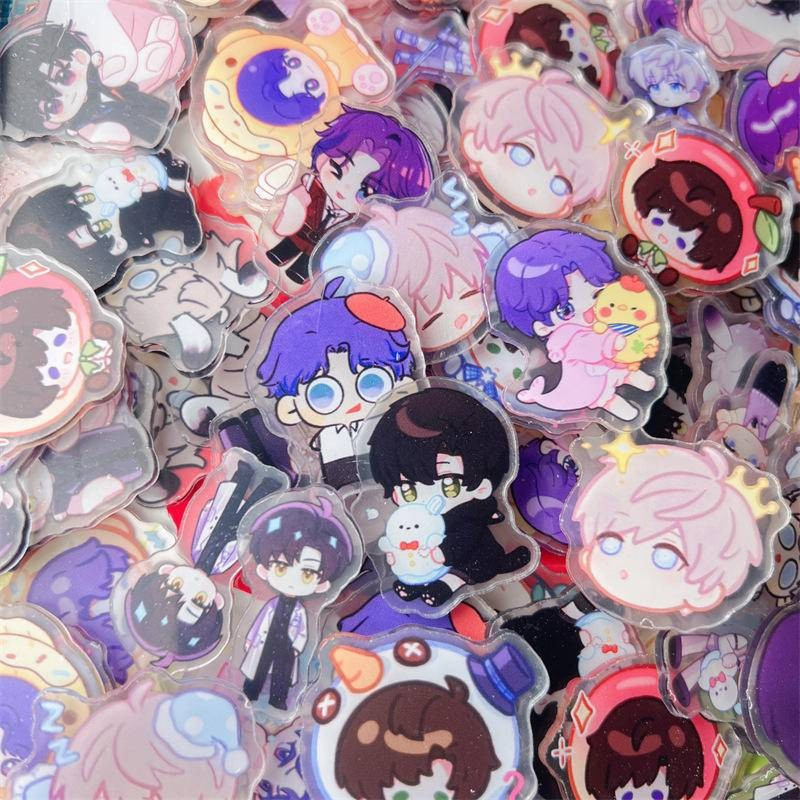 2/4Centimeter Cartoon Game《Love and Deepspace》Zevier、Zain、Raphael、Lalayo、Shen Xinghui、Li Qiyu stickers, keychains, headb