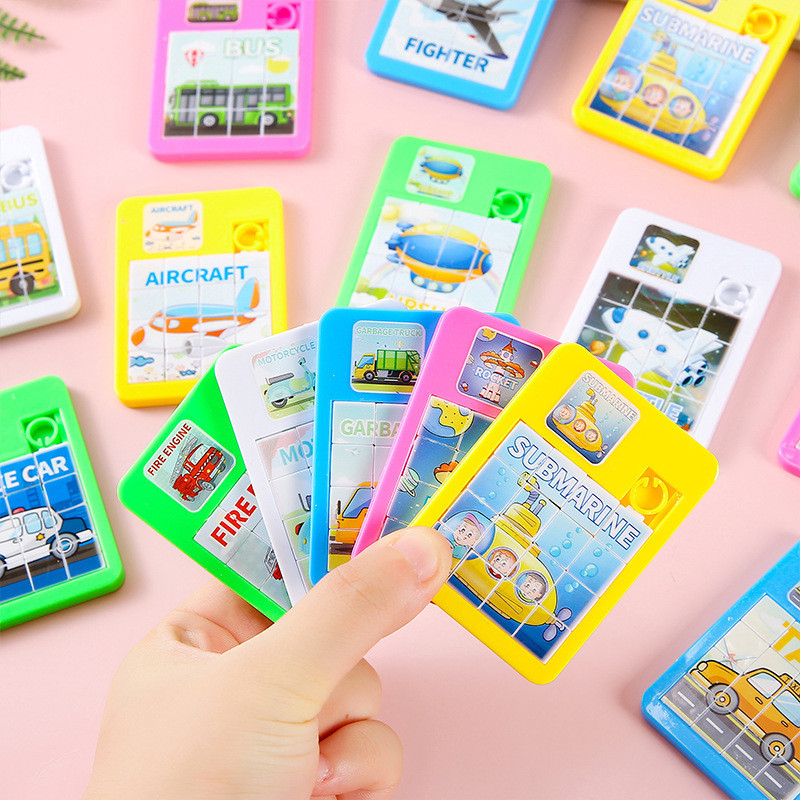 Mini Huarongdao Klotski Cartoon Transportation Airplane Puzzle Crianças Jogo Interativo Criativo Pais e Filhos Brinquedos Infantis Pequenos Presentes