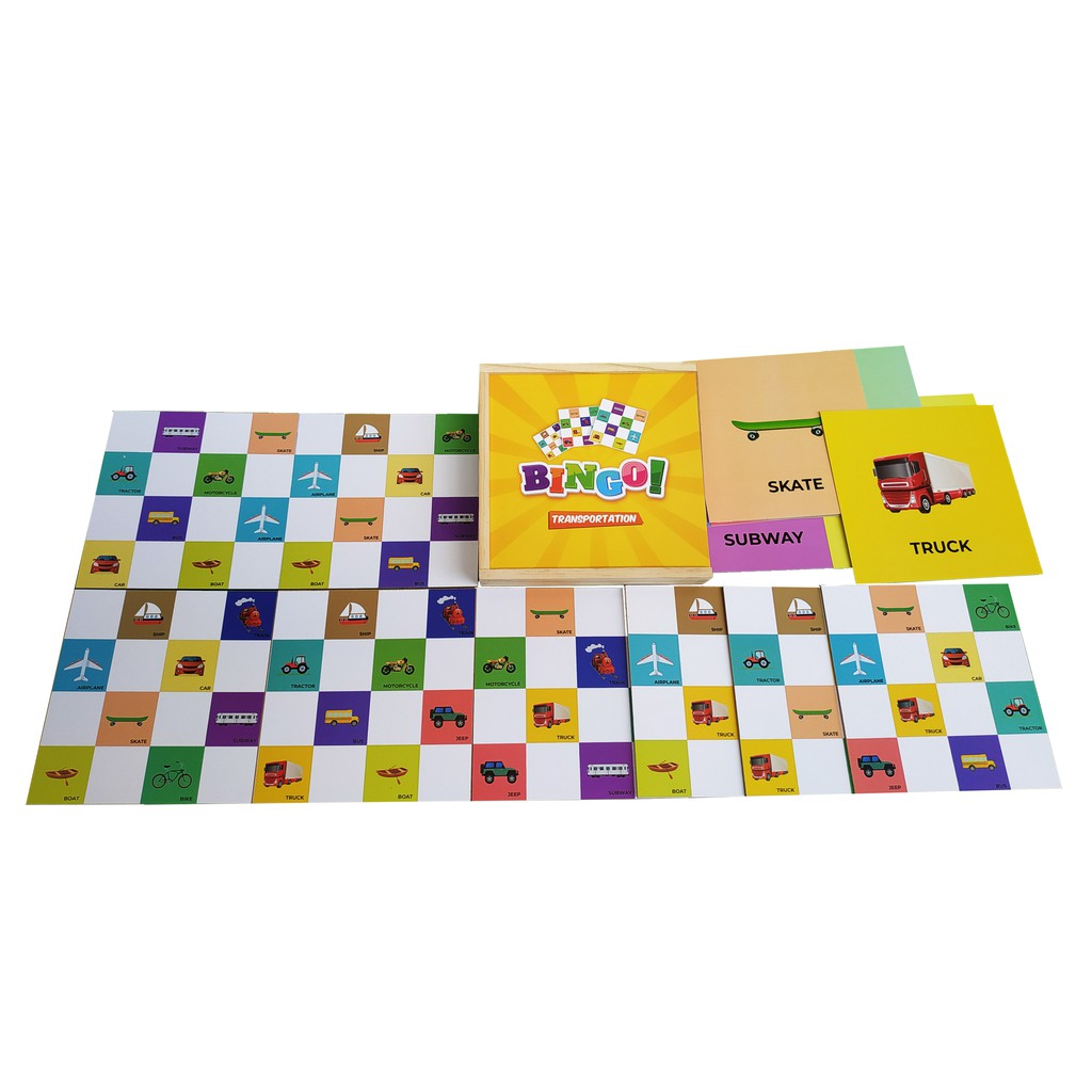 Bingo em Inglês Transportes (transportation):