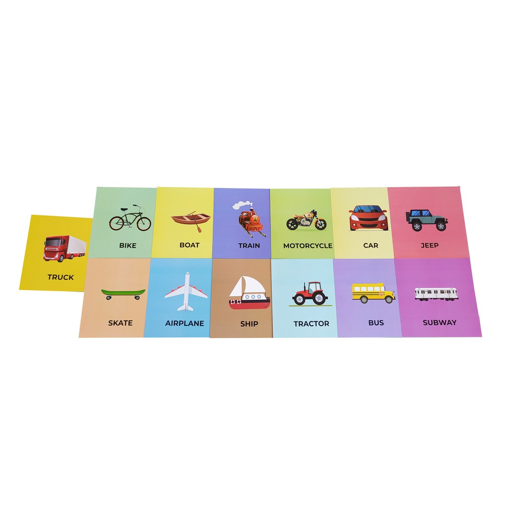 BRINQUEDO EDUCATIVO Bingo em Inglês Transportes (transportation):
