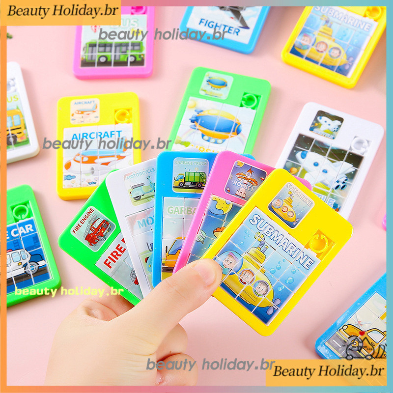 Mini Huarongdao Klotski Cartoon Transportation Airplane Puzzle Crianças Jogo Interativo Criativo Pais e Filhos Brinquedo