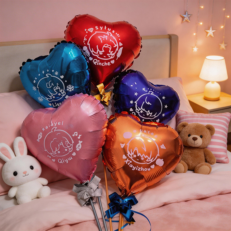 10 Unidades/Pacote Amor E Deepspace Personagem Balão Conjunto Xavier Zayne Rafayel Sylus Caleb Portátil Em Forma De Cora