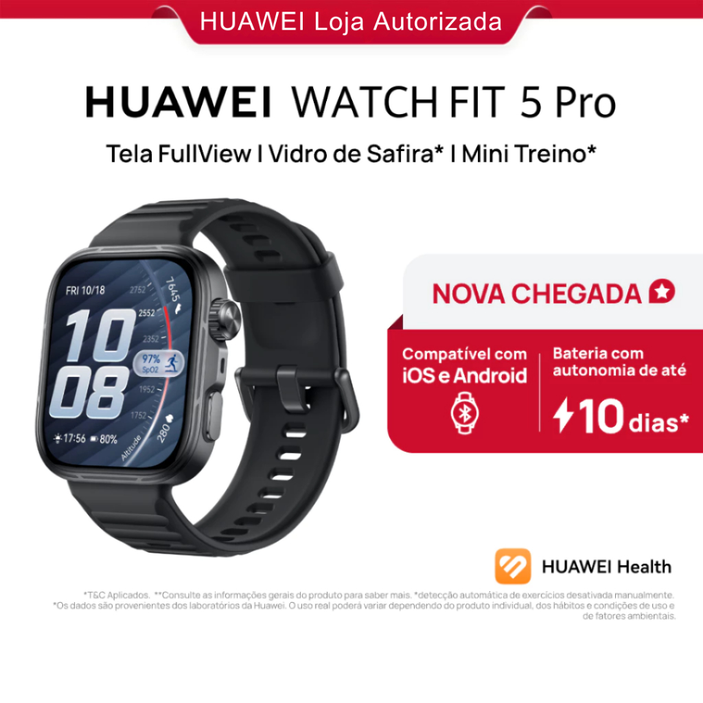 HUAWEI WATCH FIT 5 Pro| Smartwatch Relogio | Tela FullView AMOLED de 1,92