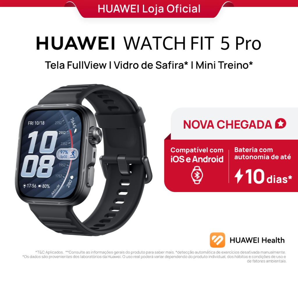 HUAWEI WATCH FIT 5 Pro | Smartwatch Relogio | Tela FullView AMOLED de 1,92