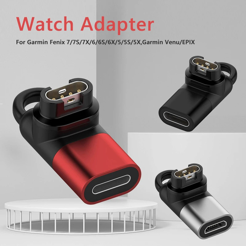 Type C/Micro/ios USB Female to 4pin Charger Adapter for Garmin Fenix 7/6/5 instinct 2S Venu 2 plus EPIX Watch Charging C
