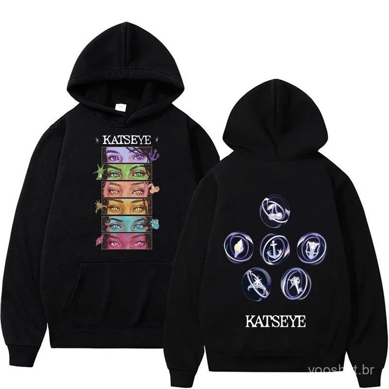 Korean Girl Group KATSEYE SIS Album Graphic Hoodie Men Women Casual Fleece Vintage Sweatshirt Men's Fashion Oversized St
