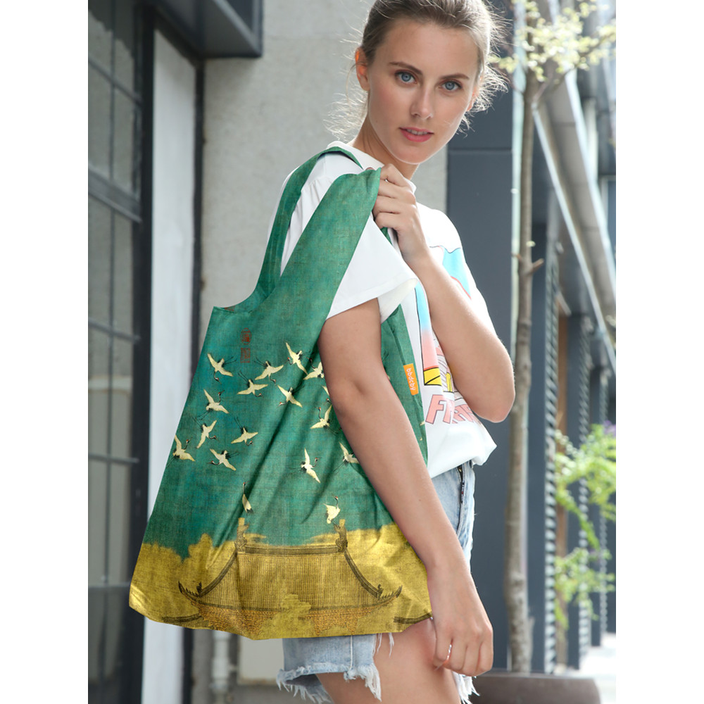 Ru Ruihew National Trendy Fashion Dobrável Bolsa de compras ecológica Bolsa de ombro Bolsa escolar repelente de água Bol