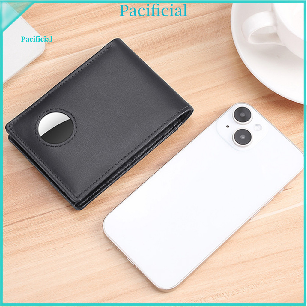 Slim Men Wallet with Airtag Holder Compatible Men's Genuine Leather Bifold Rfid Blocking Pocket for Cash Cards for South