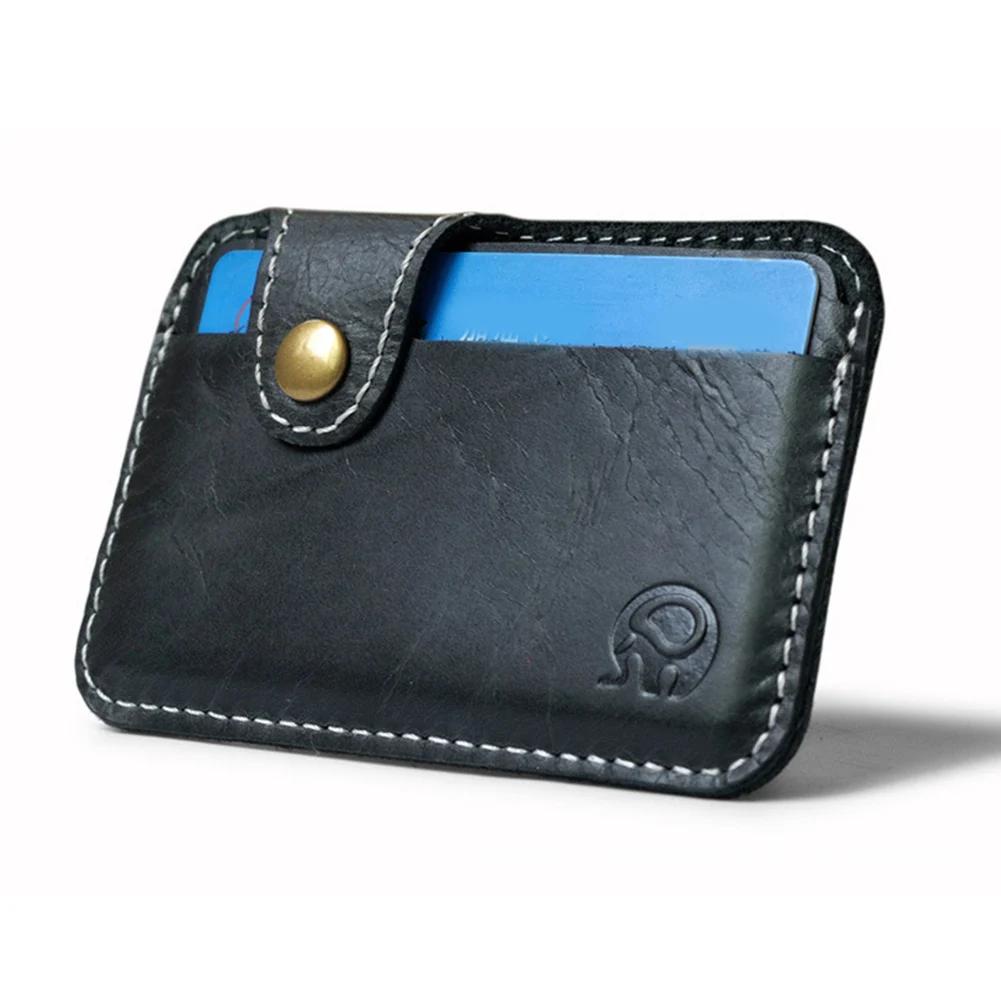 Porta-Cartões De Crédito Vintage Genuine Leather Mini Men Mulheres Conveniente Carteira De Identidade Pequena Moedas Slim Coin Purse For Male