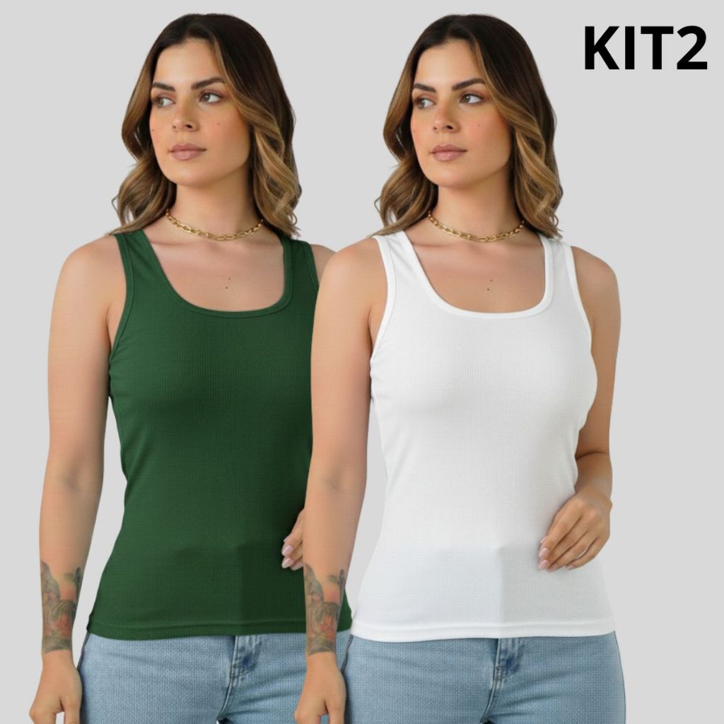 Kit 2 Regata Feminina Ribana Básica Must Have