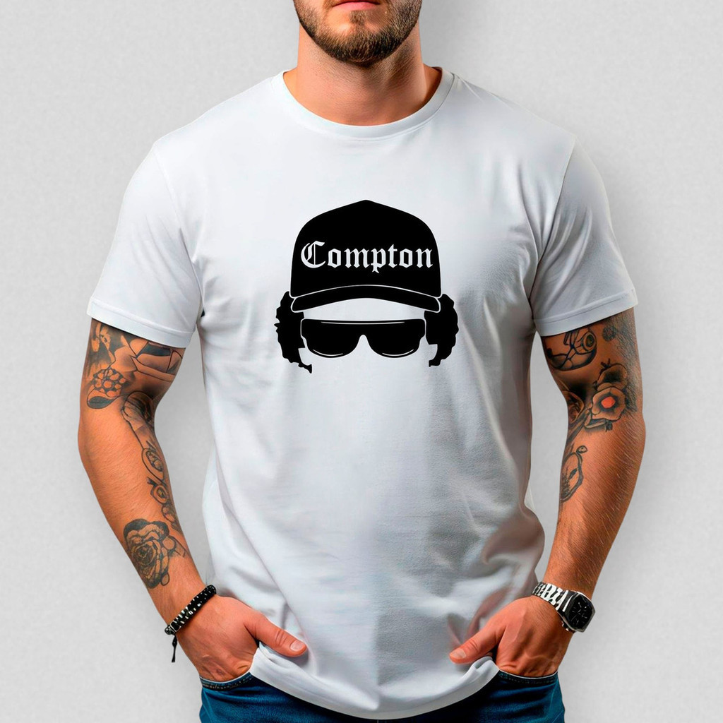 Camiseta Masculina Básica Algodão Premium Compton Rap 239 Estilo Street Moda Casual Rock Hip Hop