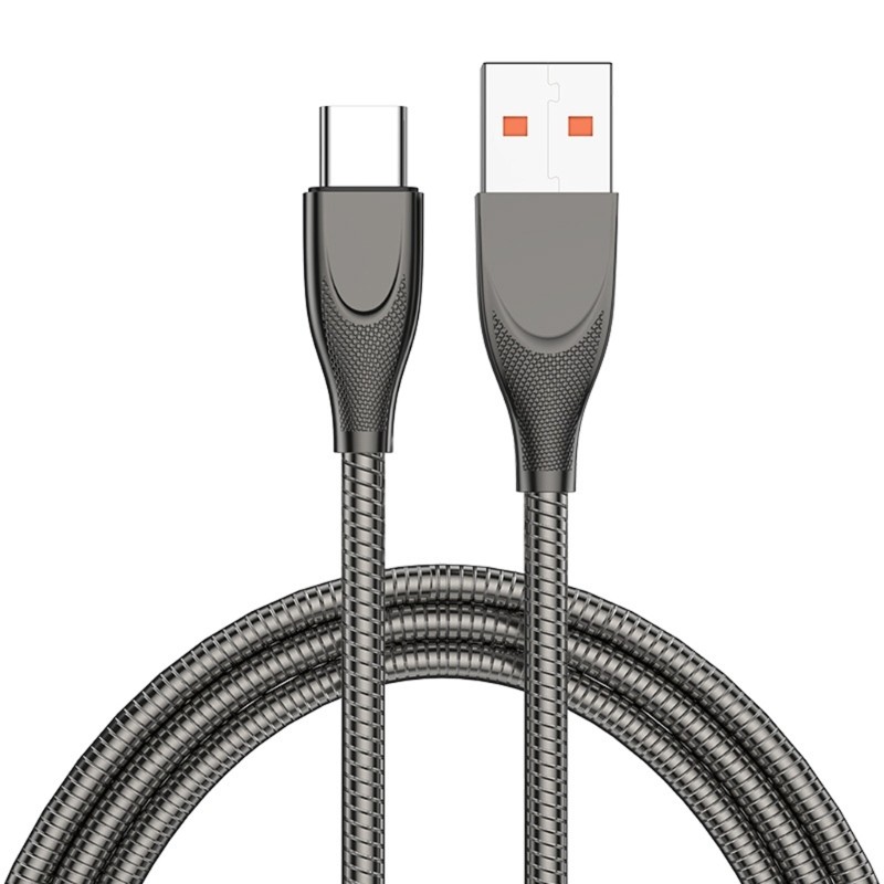KOK Carregamento Rápido 65W USB Para C Macho Ponta De Cabo Metal Trançado Conector De Entrega De Energia De Dados Telefo
