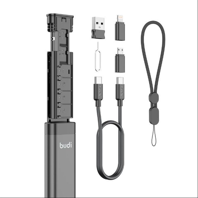 Cabo de carregamento três em 1 Drag-3 Caixa de armazenamento de cabo de dados ultracurta Mini Stick 65w Carga rápida Arm