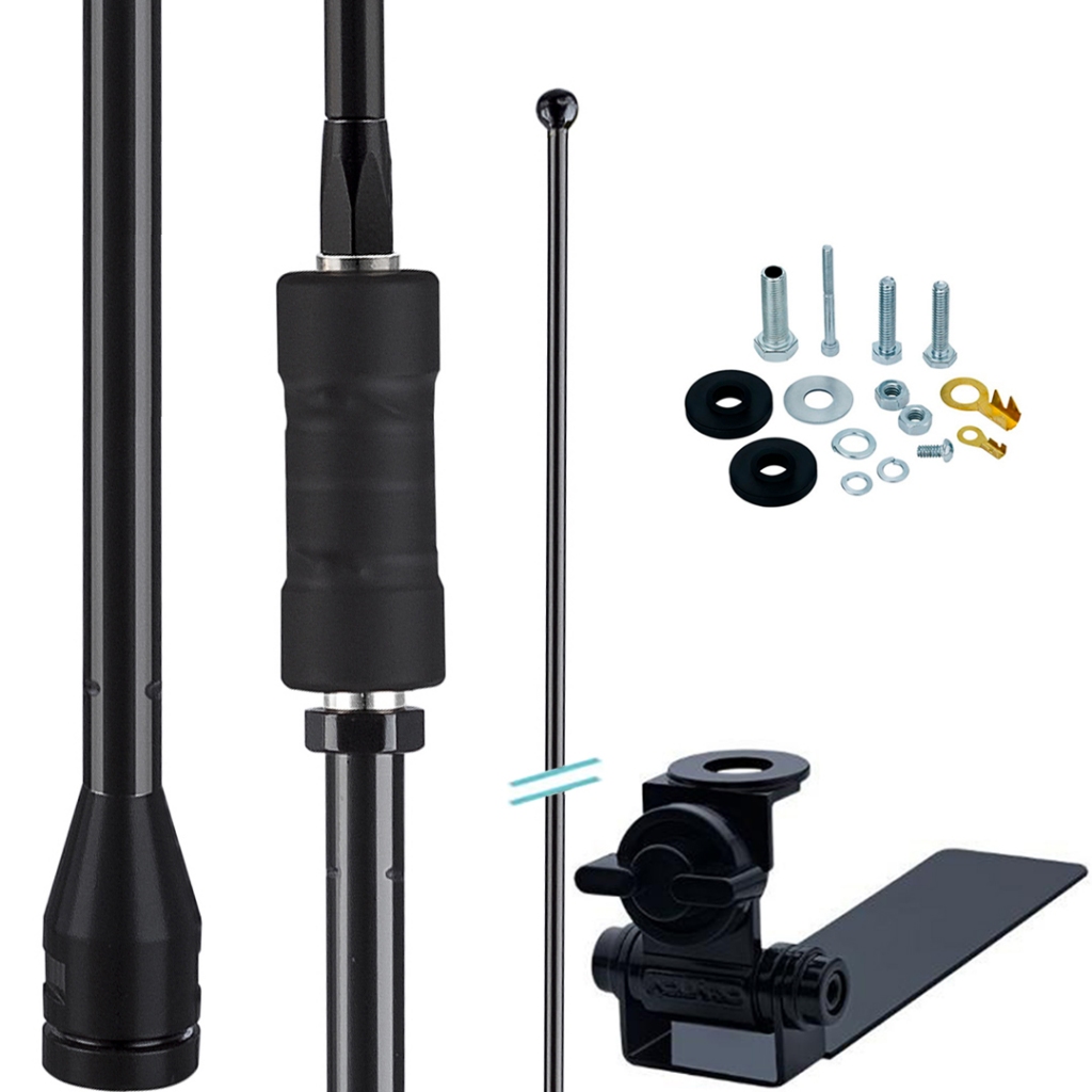 Antena Px Black Mini Argentina 200w 1,08m Caminhonete Carroceria Parafusos Fixação