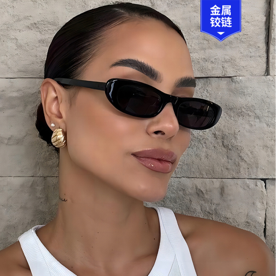 Óculos De Sol Femininos Vintage Ovais Uv400 Com Armação Pequena Na Moda