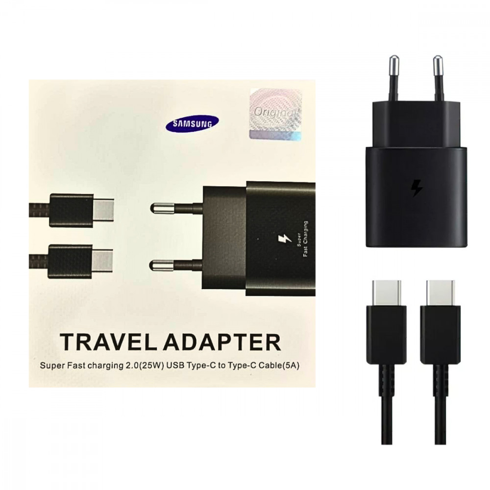 Carregador Completo Samsung TIPO-C / TIPO-C Super Rápido 2.0 25W XLS CAR-8550