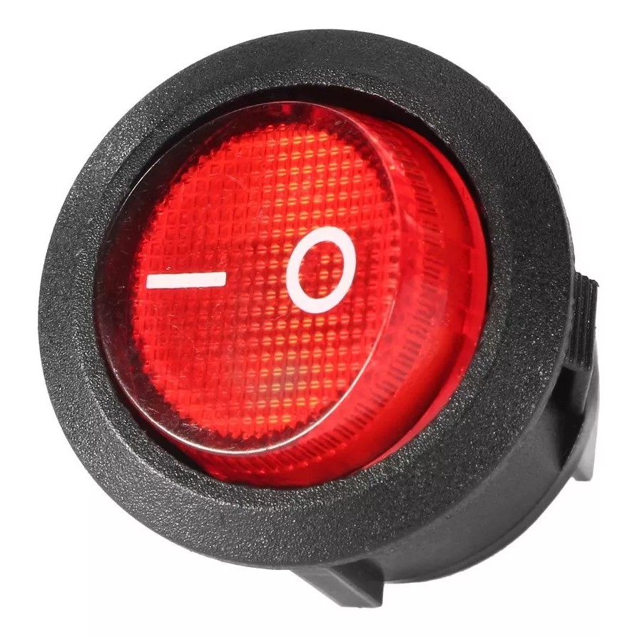 Chave Gangorra Botão Interruptor Redonda Kcd1 C/luz Vermelho
