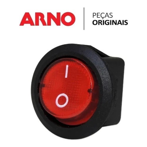Chave Botão Interruptor Redondo Led 3 Pinos Cafeteira Arno