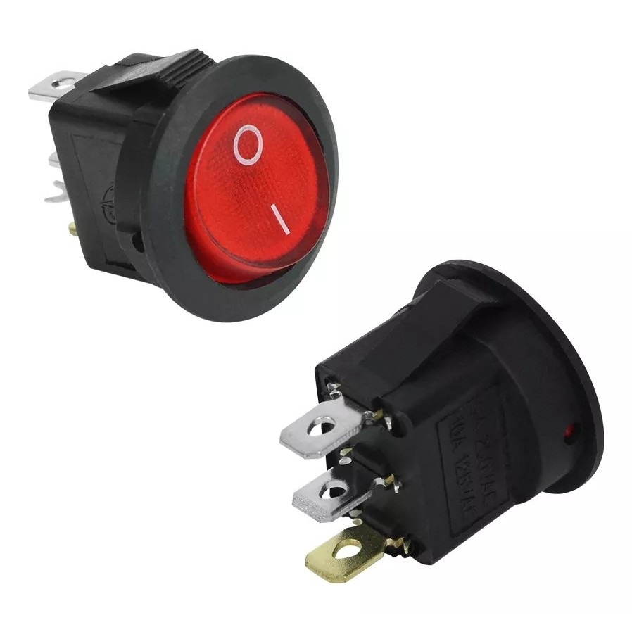 interruptor Botão redondo para Cafeteira Mondial com três pinos e led (02 botões)