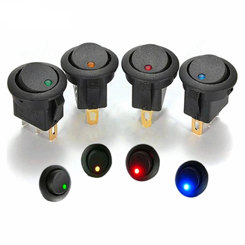 Unidade Botão Auxiliar Interruptor Led On Off Liga/Desliga com 3 Terminais 12v