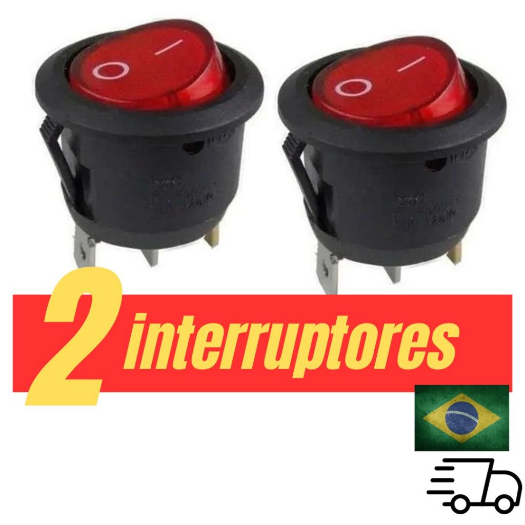 interruptor Botão redondo para Cafeteira Mondial com três pinos e led (02 botões)