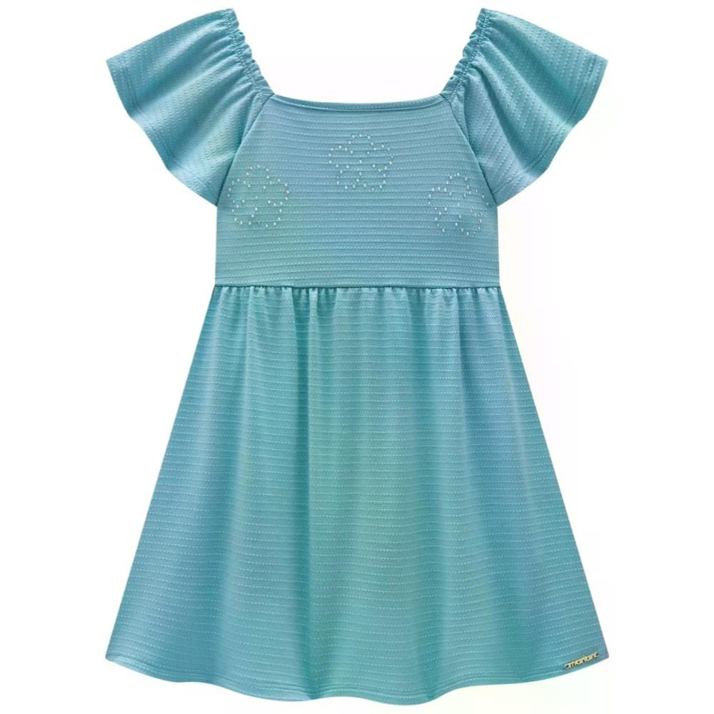 Vestido Infantil Menina Flor Strass Festa Passeio Elegante e Confortável