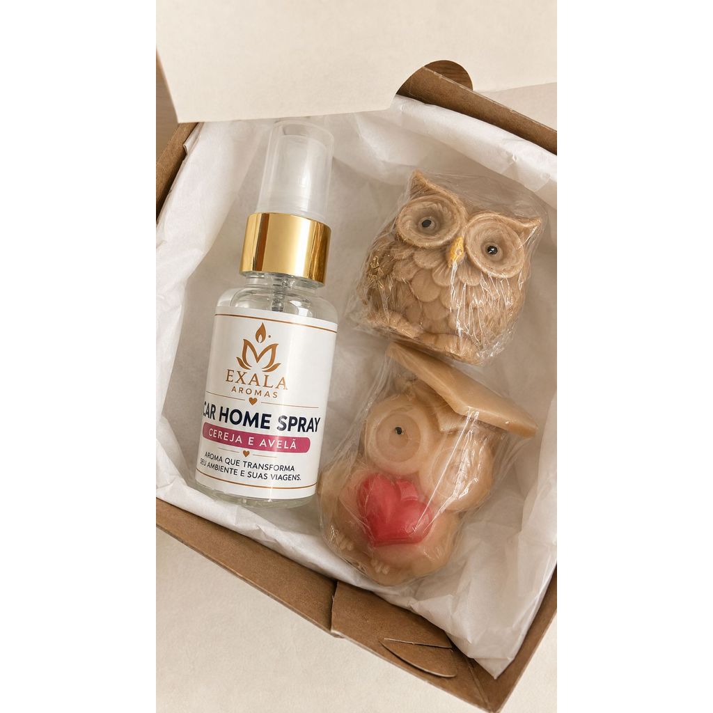 Kit Sabonete Coruja, Vela Coruja e Car Home Spray