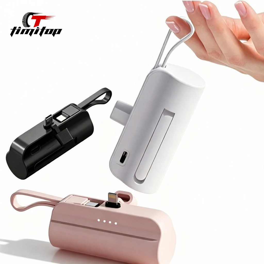 Mini Carregador Portátil Power Bank 10000mAh Com 02 Saídas Tipo-C / Lightning