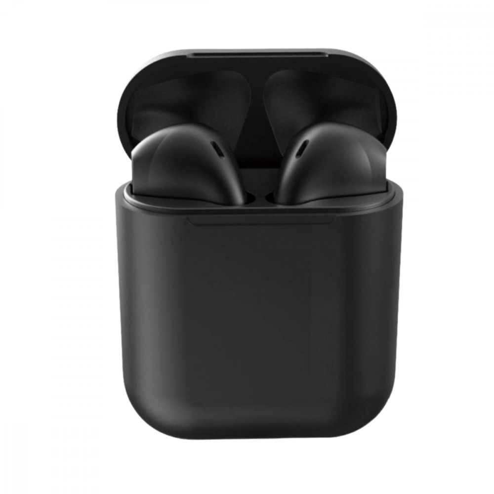 Fone Bluetooth Altomex i12 preto intra auricular com case carregamento som claro portátil