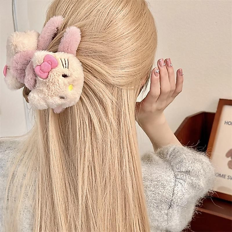 Sanrio Hello Plush Shark Clip Anime Figura Y2K Sweet Girl Cabelo Acessórios Cartoon Kawaii Retro Grampo Pr