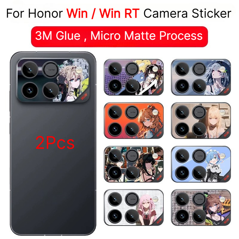 2 Peças Adesivo De Câmera De Papel Macio De Personagem De Anime Da Moda Para Honor Win/RT/Micro Fosco/Anti-Impressão Dig