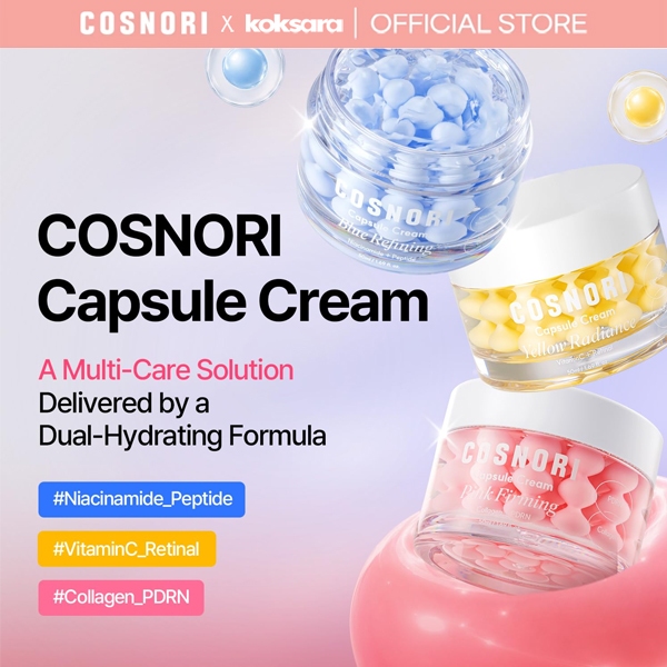 [OFFICIAL] COSNORI Capsule Cream Yellow Vitamin / Pink Collagen / Blue Niacinamide 50ml (3 Types)