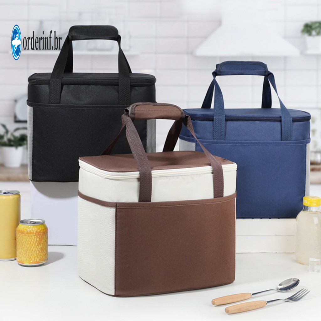 Reusable Picnic Cooler Bag Capacity Lunch Tote Insulated – Portable Thermal with Thick Aluminum Foil Durable Oxford Be