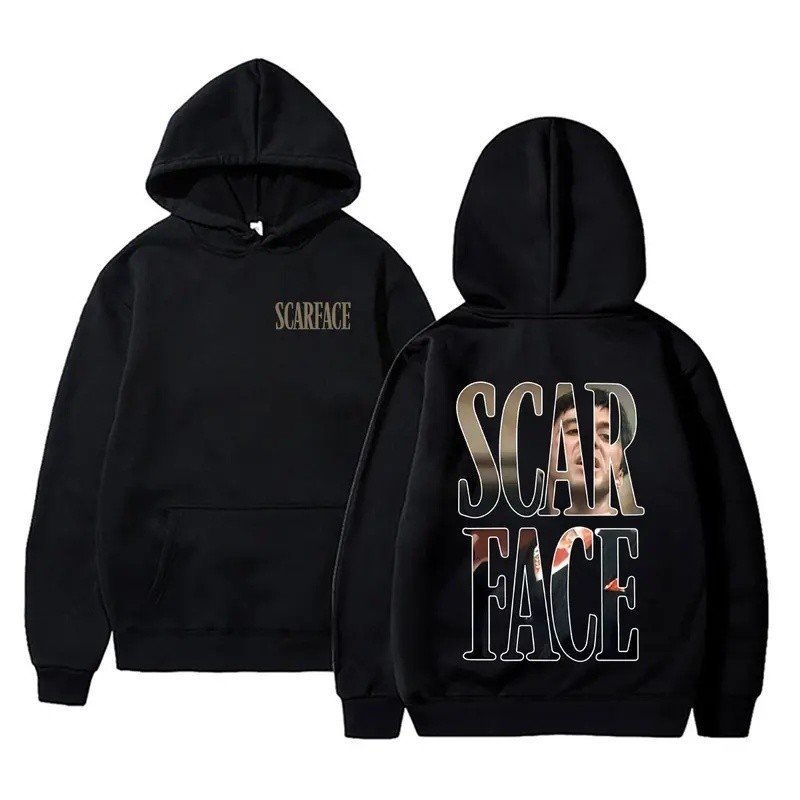 Hot Classic Gangsters Movie Scarface Logo Graphic Hoodie Tony Montana Al Pacino Sweatshirt Men Women Fashion Oversized H